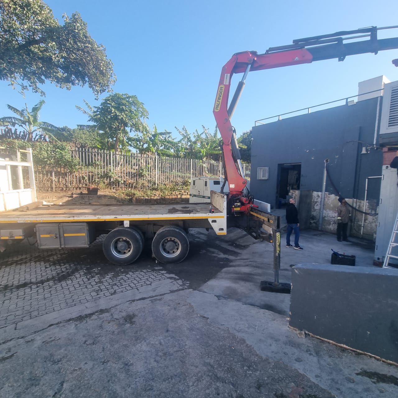 AquaCat delivery team supervising crane installation in Pretoria